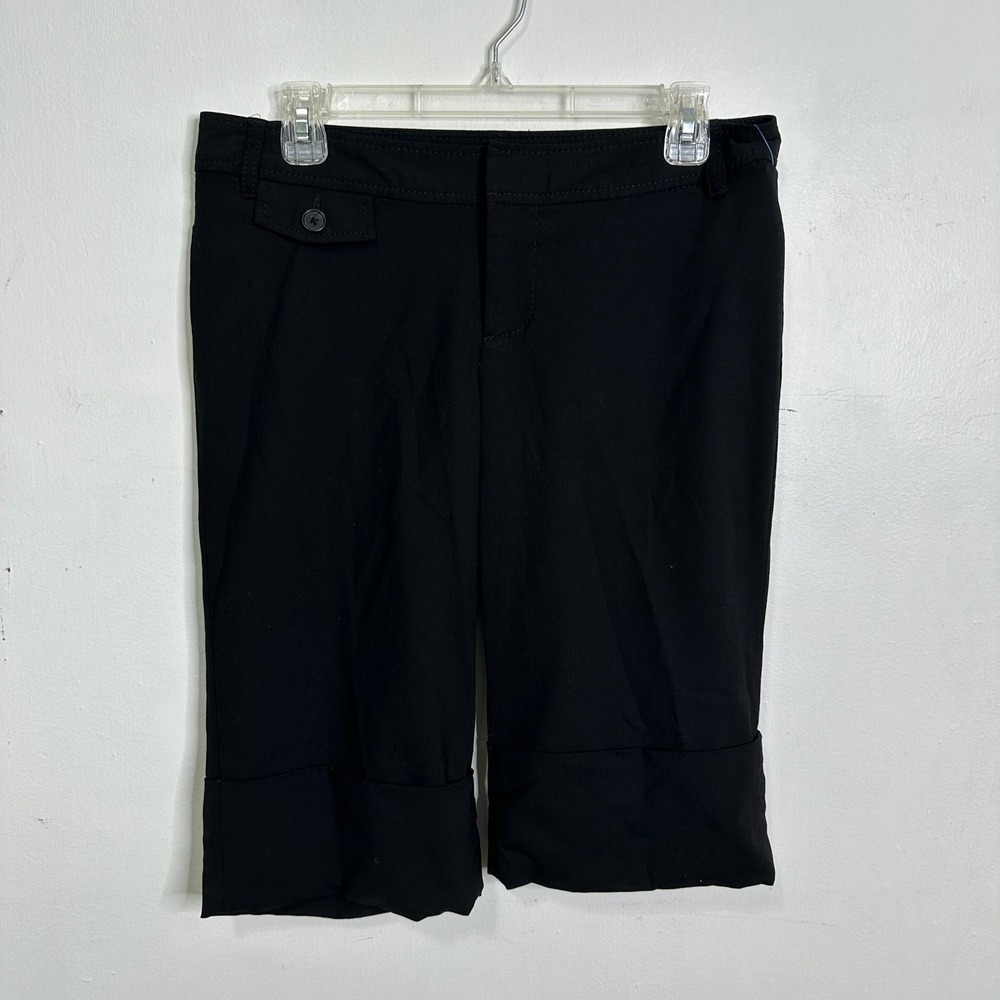 Banana Republic Ryan Fit Black Stretch Wool Bermuda Shorts/Knee Length Women's 6